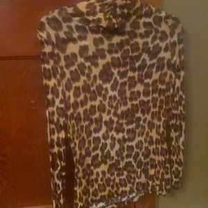 Jennifer Lopez leopard print turtleneck top